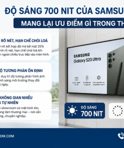 Độ sáng 700 nit của Samsung QH55C mang lại ưu điểm gì trong thực tế
