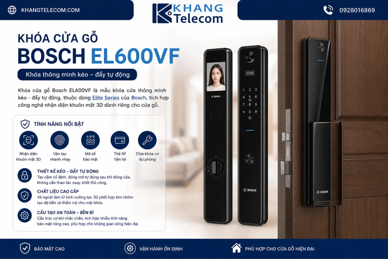 Khóa cửa gỗ Bosch EL600VF Khóa cửa gỗ Bosch EL600VF