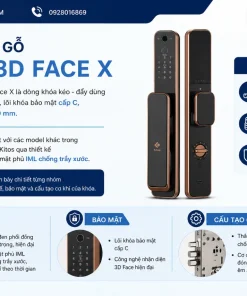 Khóa cửa gỗ Kitos 3D Face X có thông số kỹ thuật