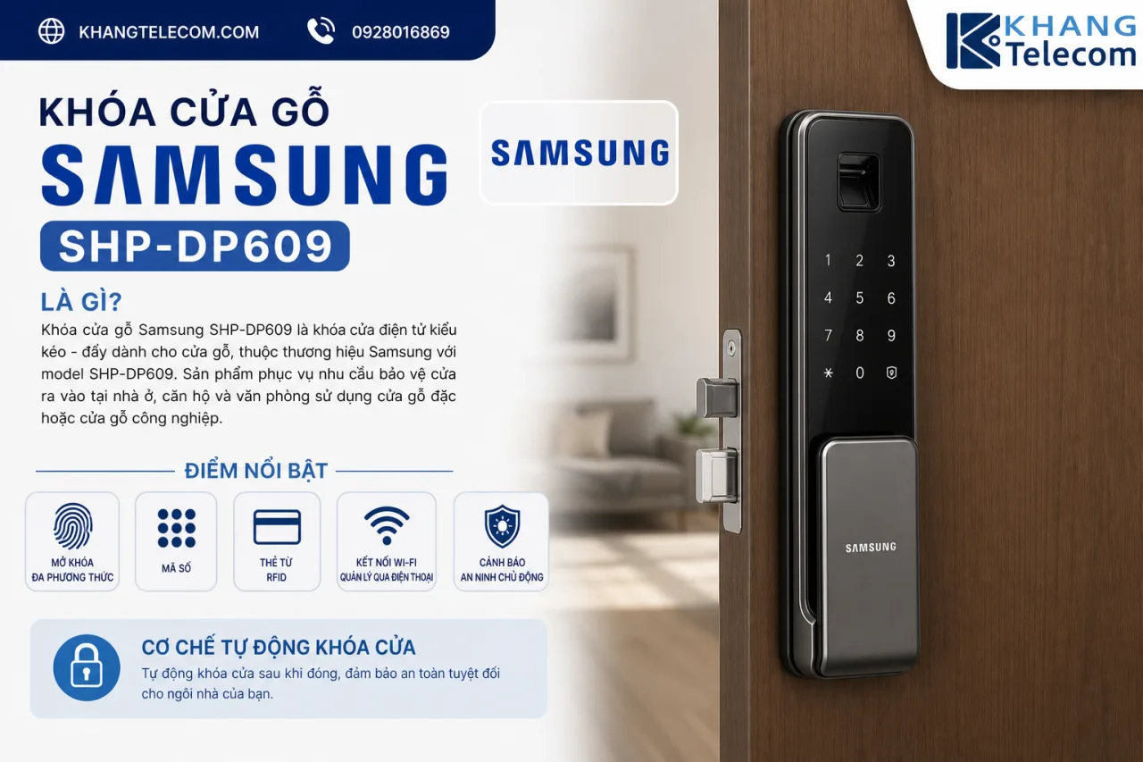 Khóa cửa gỗ Samsung SHP-DP609