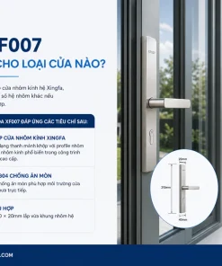Khóa XF007 phù hợp lắp cho loại cửa nào?