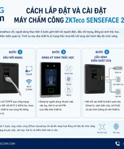 Lắp Đặt Và Cài Đặt Máy Chấm Công ZKTeco SenseFace 2A
