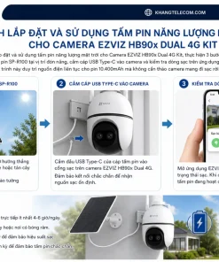 lắp đặt và sử dụng tấm pin năng lượng mặt trời cho Camera EZVIZ HB90x Dual 4G Kit