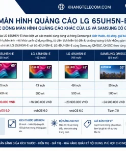 Màn hình quảng cáo LG 65UH5N-E so với các dòng màn hình quảng cáo khác của LG và Samsung có gì khác biệt