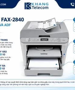 Máy fax Brother FAX-2840 có khay giấy và ADF như thế nào?