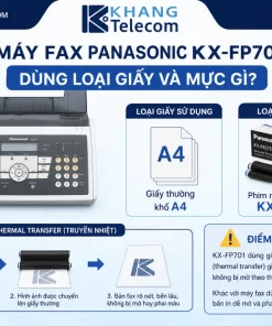 Máy fax Panasonic KX-FP701 dùng loại giấy và mực gì?