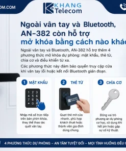 Ngoài vân tay và Bluetooth, AN-382 còn hỗ trợ mở khóa bằng cách nào khác?
