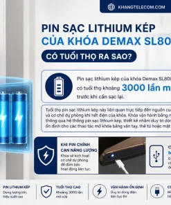 Pin sạc lithium kép của khóa Demax SL808 CG CNC có tuổi thọ ra sao?
