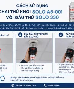 sử dụng chai thử khói Solo A5-001 với đầu thử Solo 330
