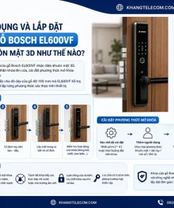 sử dụng và lắp đặt khóa cửa gỗ Bosch EL600VF nhận diện khuôn mặt 3D
