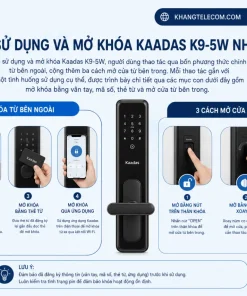Sử Dụng Và Mở Khóa Kaadas K9-5W