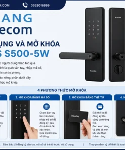 sử dụng và mở khóa Kaadas S500-5W bằng vân tay, mã số, thẻ từ