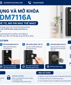 sử dụng và mở khóa Yale YDM7116A bằng vân tay, thẻ từ, mã PIN