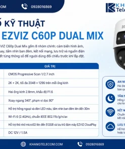 Thông số kỹ thuật Camera EZVIZ C60p Dual Mix gồm những gì