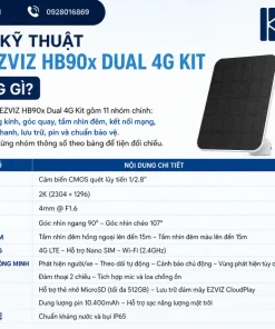 Thông số kỹ thuật Camera EZVIZ HB90x Dual 4G Kit gồm những gì