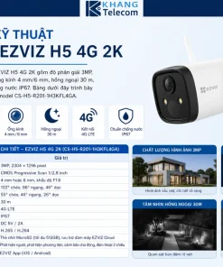Thông số kỹ thuật của Camera EZVIZ H5 4G 2K gồm những gì?