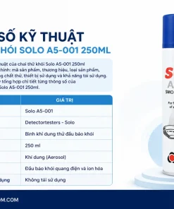 Thông số kỹ thuật của chai thử khói Solo A5-001 250ml gồm những gì