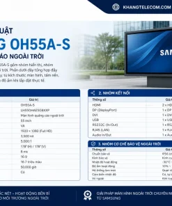 Thông số kỹ thuật của màn hình quảng cáo ngoài trời Samsung OH55A-S