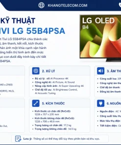 Thông số kỹ thuật của Smart Tivi LG 55B4PSA gồm những gì
