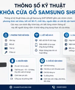 Thông số kỹ thuật Khóa cửa gỗ Samsung SHP-DP609 gồm những gì