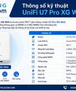Thông số kỹ thuật UniFi U7 Pro XG Wall
