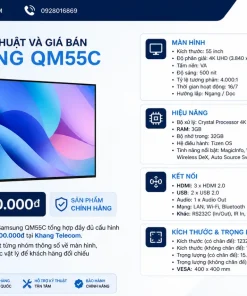 Thông số kỹ thuật và giá bán Samsung QM55C