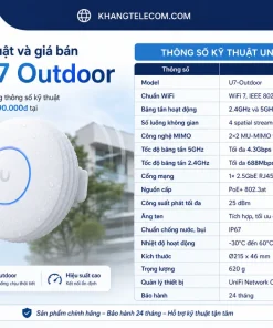 Thông số kỹ thuật và giá bán UniFi U7 Outdoor bao nhiêu