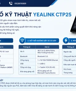 Thông số kỹ thuật Yealink CTP25 gồm những gì