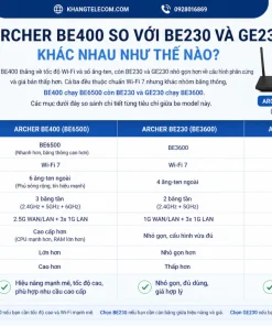 Archer BE400 so với BE230 và GE230 khác nhau