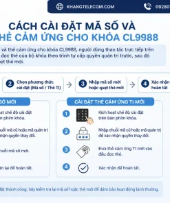 cài đặt mã số và thẻ cảm ứng cho khóa CL9988