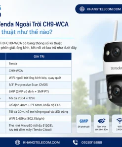 Camera WiFi Tenda Ngoài Trời CH9-WCA có thông số kỹ thuật