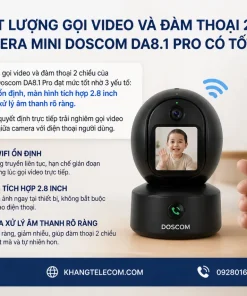 Chất lượng gọi video và đàm thoại 2 chiều của Camera Mini Doscom DA8.1 Pro