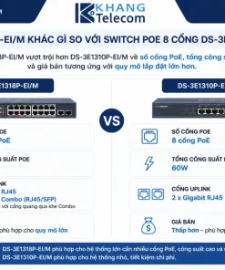 DS-3E1318P-EI/M khác gì so với switch PoE 8 cổng DS-3E1310P-EI/M