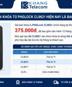 Giá bán khóa tủ PHGLock CL9621 hiện nay là bao nhiêu