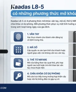 Kaadas L8-5 có những phương thức mở khóa nào