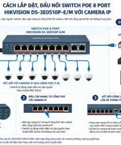 lắp đặt, đấu nối Switch PoE 8 Port Hikvision DS-3E0510P-E/M với camera IP