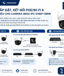 lắp đặt, kết nối PoE/Wi-Fi 6 và lưu trữ dữ liệu cho camera IMOU IPC-S76DP-13M0N
