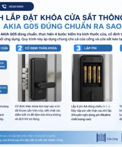 lắp đặt Khóa cửa sắt thông minh AKIA G05 đúng chuẩn