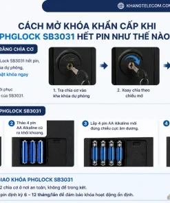 mở khóa khẩn cấp khi PHGLock SB3031 hết pin