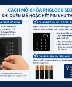 Mở Khóa PHGLock SB3043 Khi Quên Mã Hoặc Hết Pin