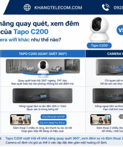 So sánh khả năng quay quét, xem đêm và đàm thoại của Tapo C200 với các dòng camera wifi khác