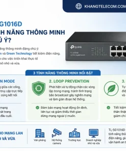 Switch TL-SG1016D có những tính năng thông minh nào đáng chú ý