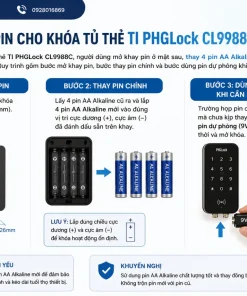 thay pin cho khóa tủ thẻ TI PHGLock CL9988C