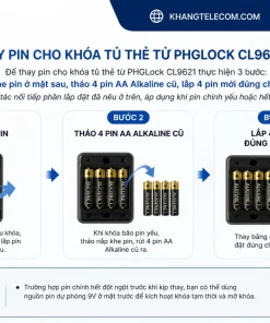 thay pin cho khóa tủ thẻ từ PHGLock CL9621