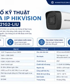 Thông số kỹ thuật Camera IP HIKVISION DS-2CD1T21G2-LIU gồm những gì