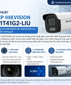 Thông số kỹ thuật Camera IP HIKVISION DS-2CD1T41G2-LIU gồm những gì
