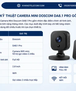 Thông số kỹ thuật Camera Mini Doscom DA8.1 Pro gồm những gì