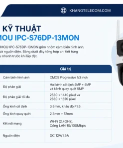 Thông số kỹ thuật của camera IMOU IPC-S76DP-13M0N gồm những gì