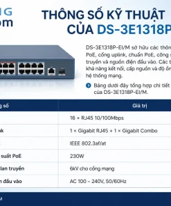 Thông số kỹ thuật của DS-3E1318P-EI/M gồm những gì