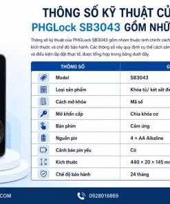 Thông Số Kỹ Thuật Của PHGLock SB3043 Gồm Những Gì